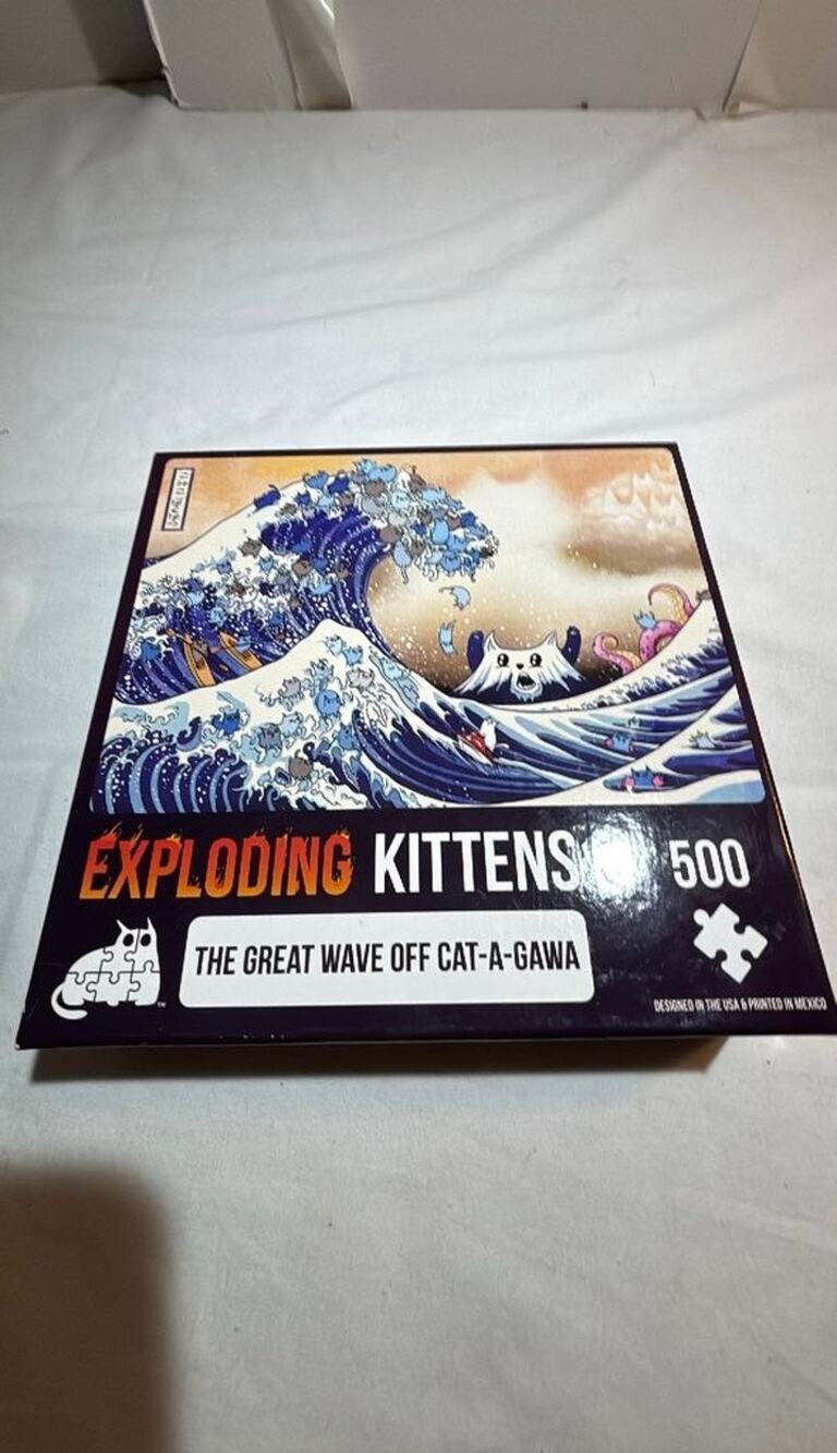 Exploding Kittens 500 Puzzle- The Great Wave Off Cat-a-Gawa